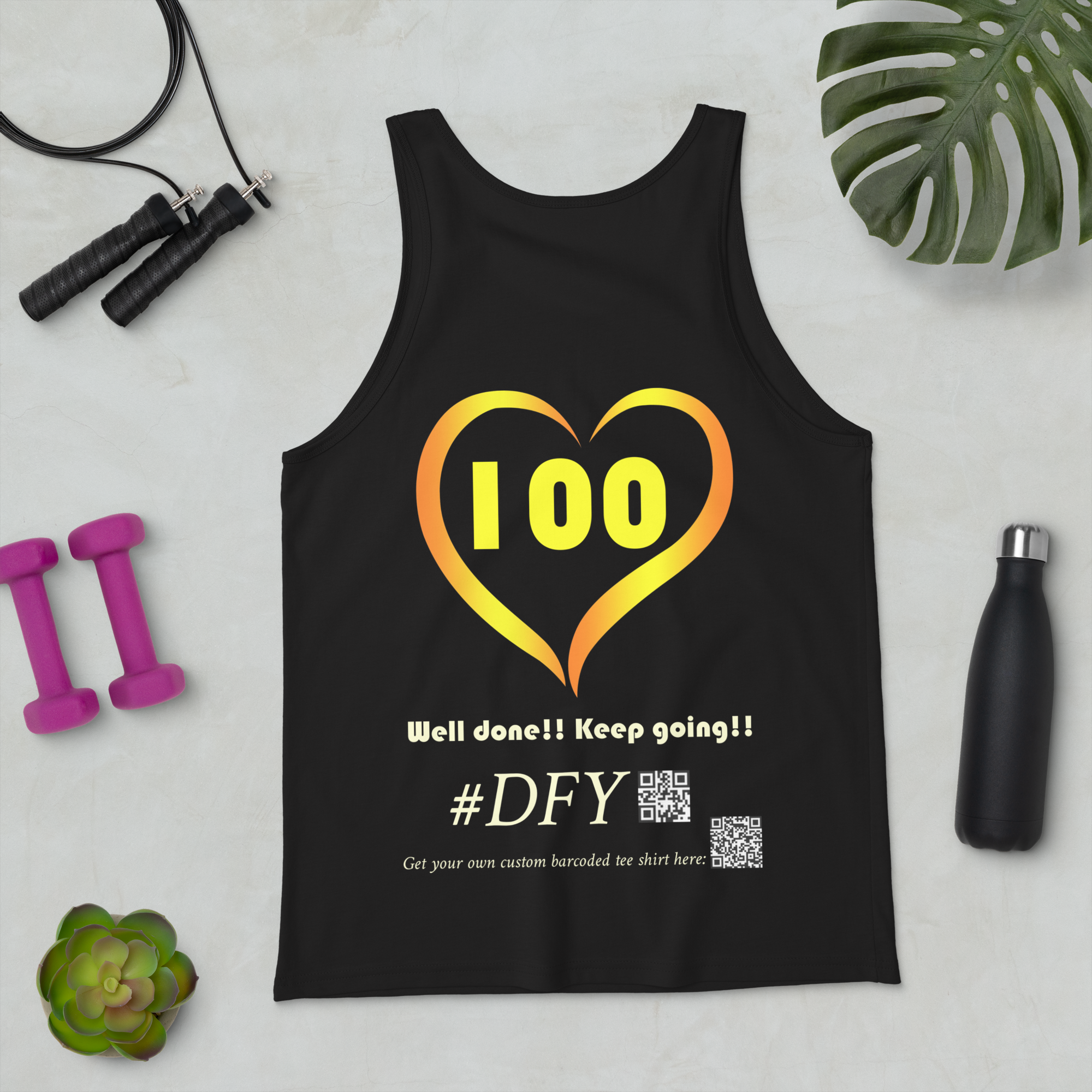 parkrun zebra 100 tank top with your unique barcode