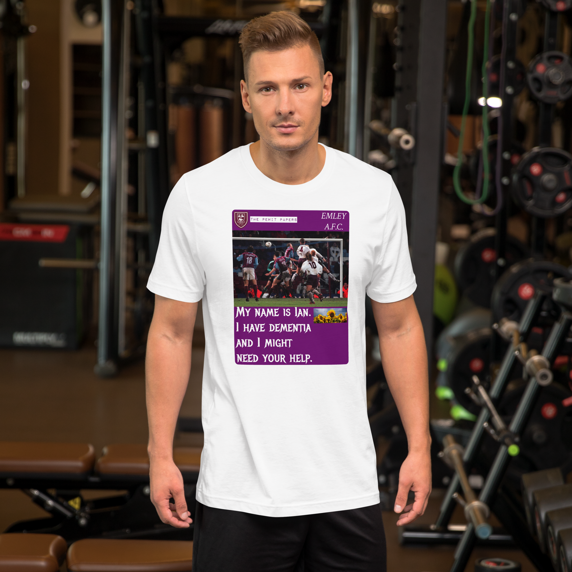 Customised Tee Shirt with uploaded graphic and text and unique configurable QR code